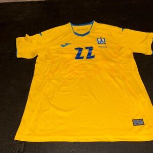 Ukraine National Football Soccer Jersey  Men's Sz L Zelenskyy 20/21 by Joma